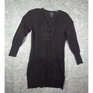 Nina Leonard Women's Long Sleeve Knit Dress Black Size L